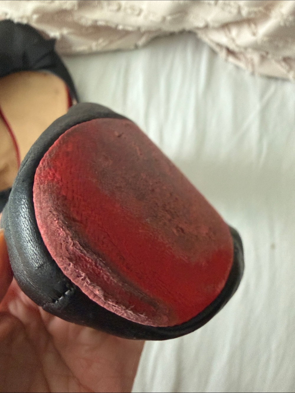 Christian Louboutin Black Leather Bow Ballet Flats - Picture 11 of 13